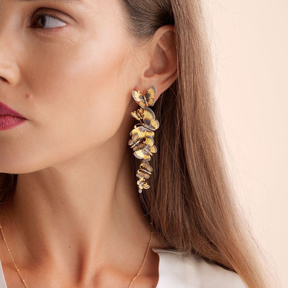 Butterflies 18ct Gold Diamond Chandelier Earrings | Annoushka jewelley